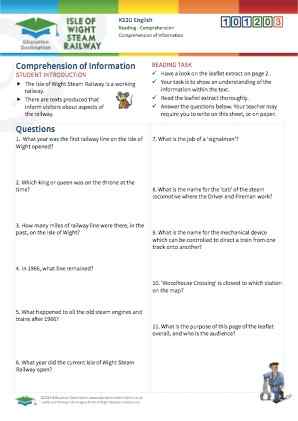 Click to view Resource 101203 Comprehension of Information - Interpreting Texts