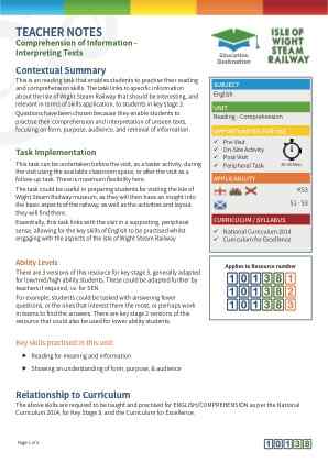 View Teacher Note