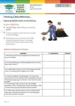 Click to view Resource 101141 Applying Mental Maths to the Railway Environment