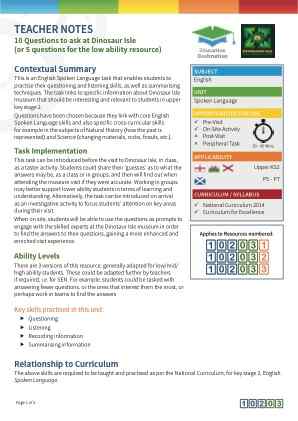 View Teacher Note
