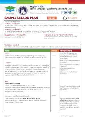 View Sample Lesson Plan