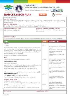 View Sample Lesson Plan