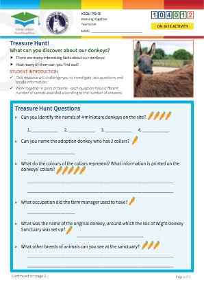 Click to view Resource 104012 Donkey Sanctuary Treasure Hunt!