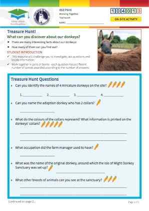 Click to view Resource 104013 Donkey Sanctuary Treasure Hunt!