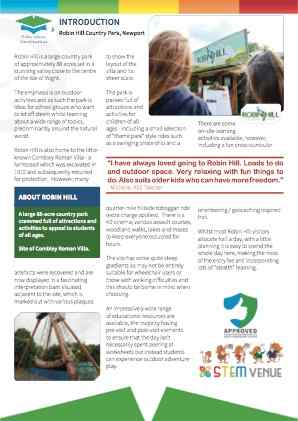Venue overview for Robin Hill Country Park