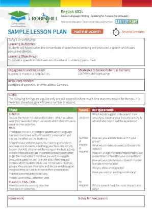 View Sample Lesson Plan