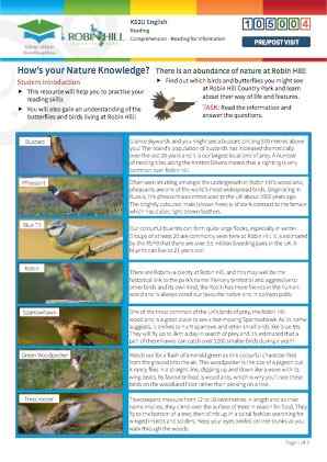 Click to view Resource 105004 How's your Nature Knowledge?  Reading for Information.