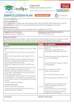 View Sample Lesson Plan
