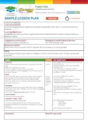 View Sample Lesson Plan