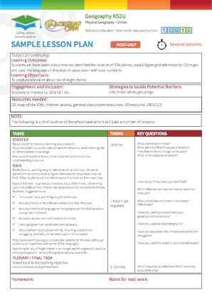 View Sample Lesson Plan