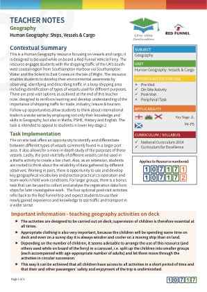 Thumbnail image of Education Destination resource 107171 Teacher Note