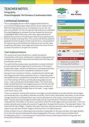 Thumbnail image of Education Destination resource 107191 Teacher Note