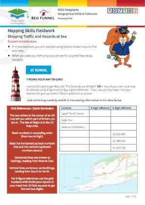 Click to view Resource 107182 Mapping Skills Fieldwork: Shipping Traffic & Hazards at Sea