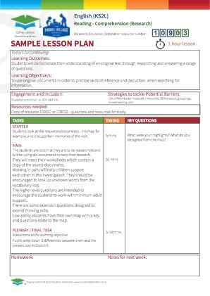 View Sample Lesson Plan