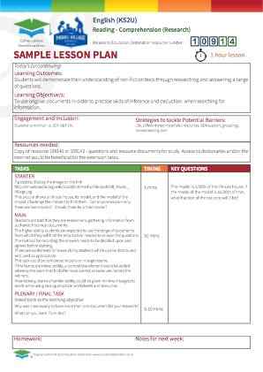 View Sample Lesson Plan