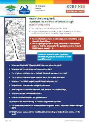 Click to view Resource 109142 Researchers Required! Discovering The Model Village, Godshill