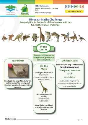 Click to view Resource 114013 Dinosaur Maths Challenge!