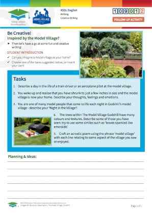 Click to view Resource 109012 Be Creative! Composition inspired by The Model Village, Godshill